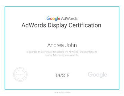 Adwords Display certificate