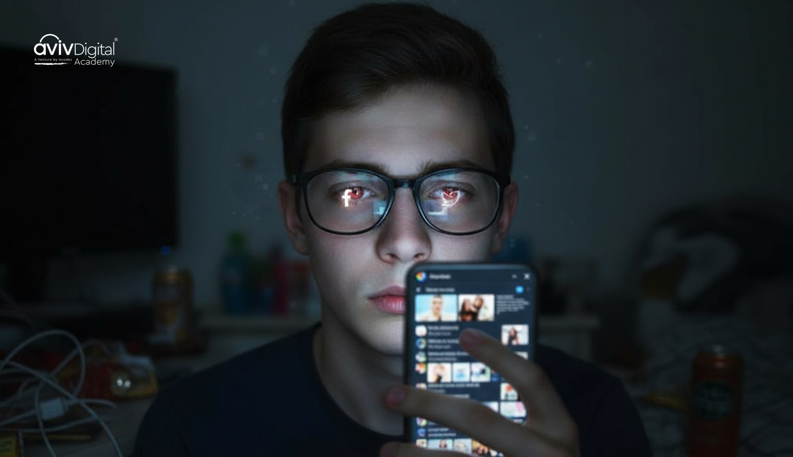 Digital eye strain and vision problems from excessive social media use
