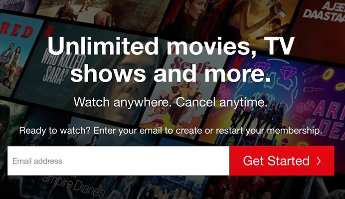 Netflix call to action examples